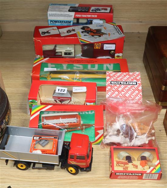 A collection of Britains boxed sets, farm animals etc.,